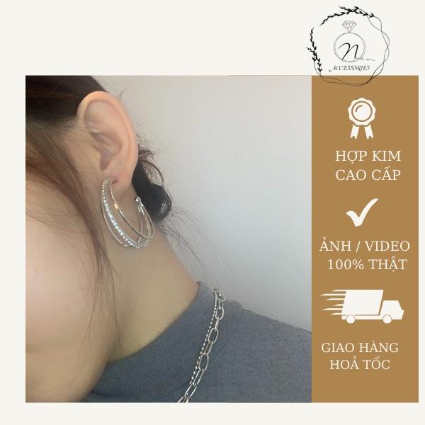Bông Tai Dính đá sang trọng