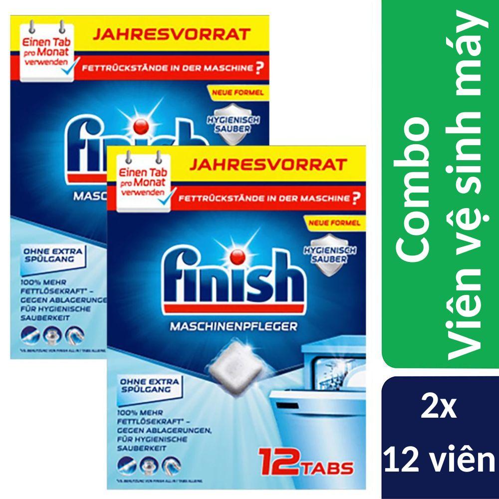 Combo 2 hộp 12 viên vệ sinh máy rửa bát Finish Dishwasher Cleaner (2x12viên)