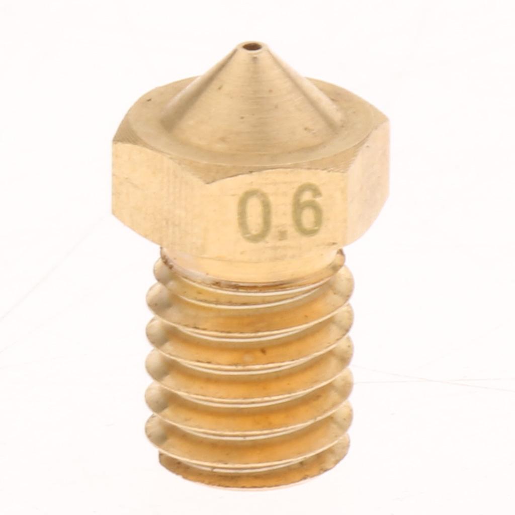 4Pcs 0.6mm 3D Printer Extruder Nozzle Printhead Brass Copper For 1.75mm Filament