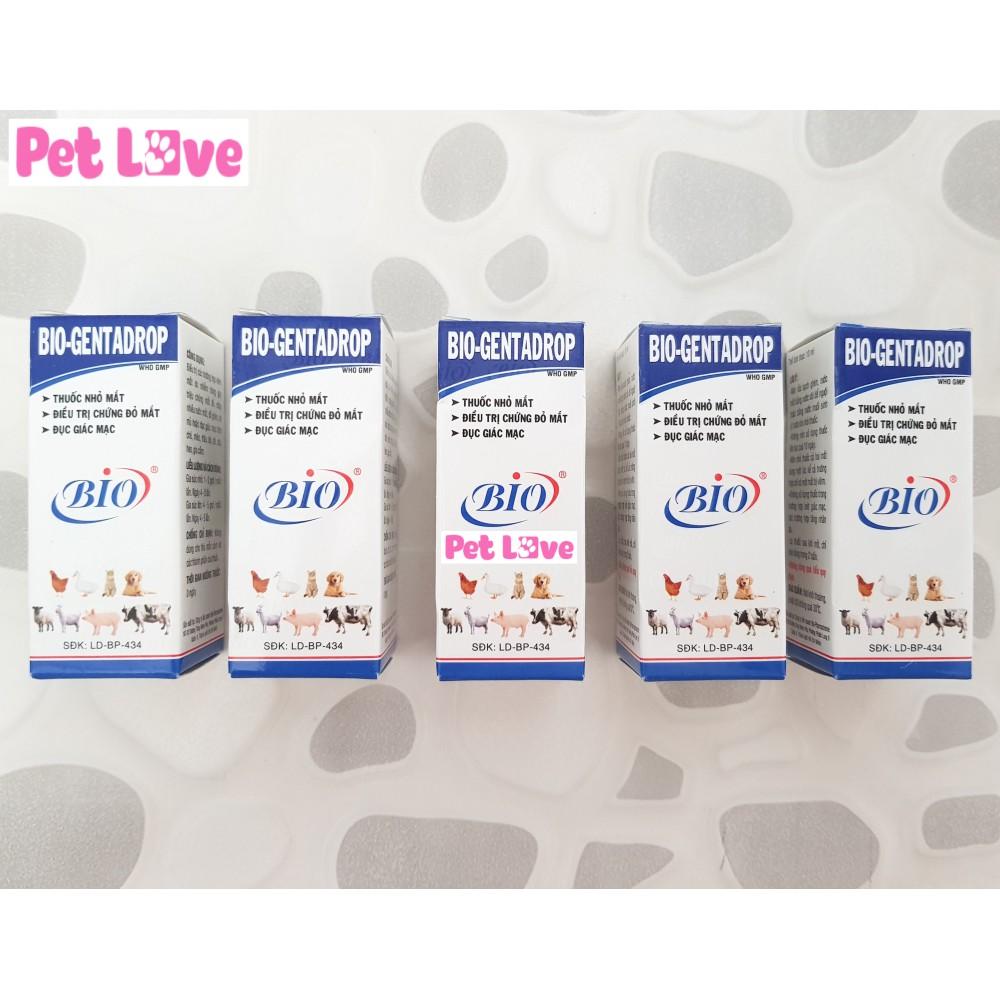 1 hộp (20 chai) nhỏ mắt chó mèo Bio Gentadrop