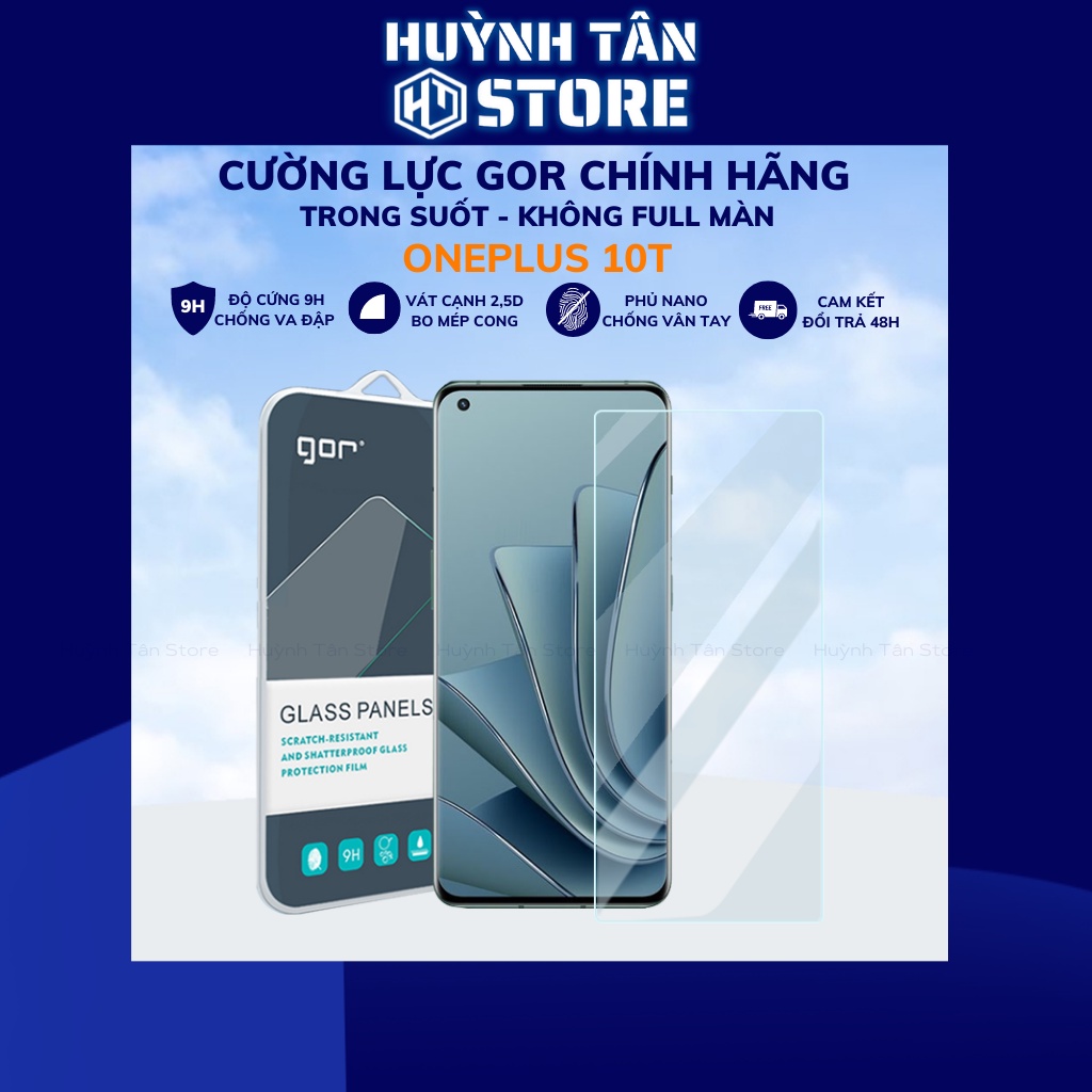 Cường lực oneplus 10t trong suốt KHÔNG FULL MÀN chống bám vân tay GOR phụ kiện huỳnh tân store