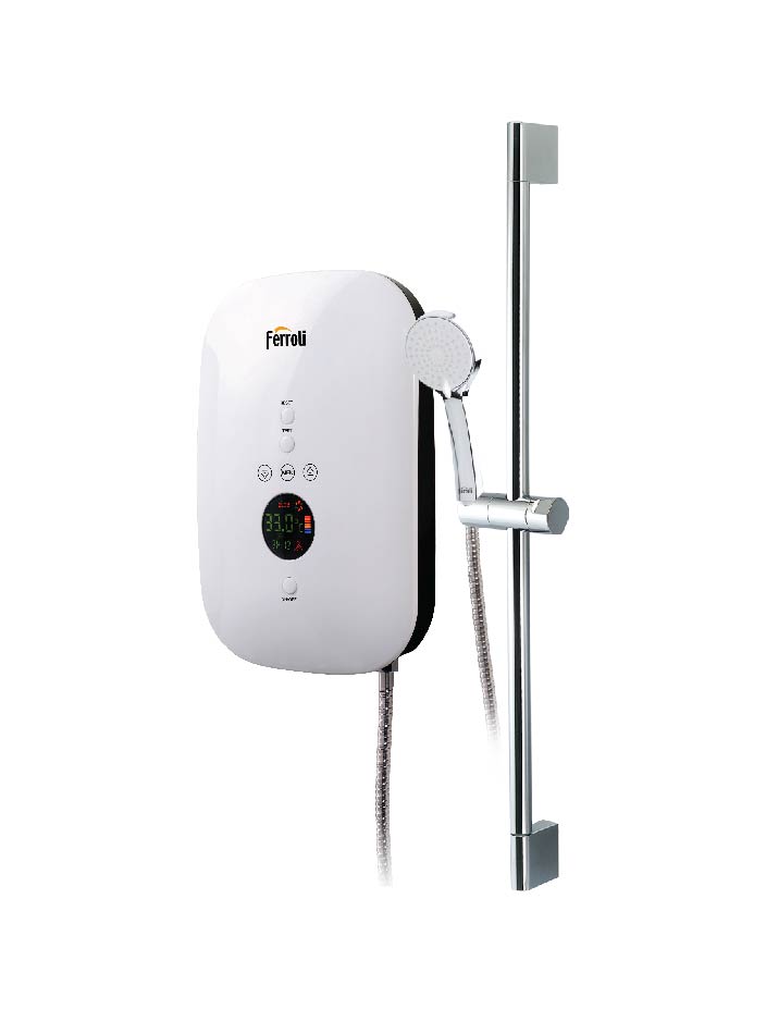 Bình nước nóng trực tiếp Ferroli Slim Divo SDN4.500W hiển thị nhiệt độ - Hàng chính hãng