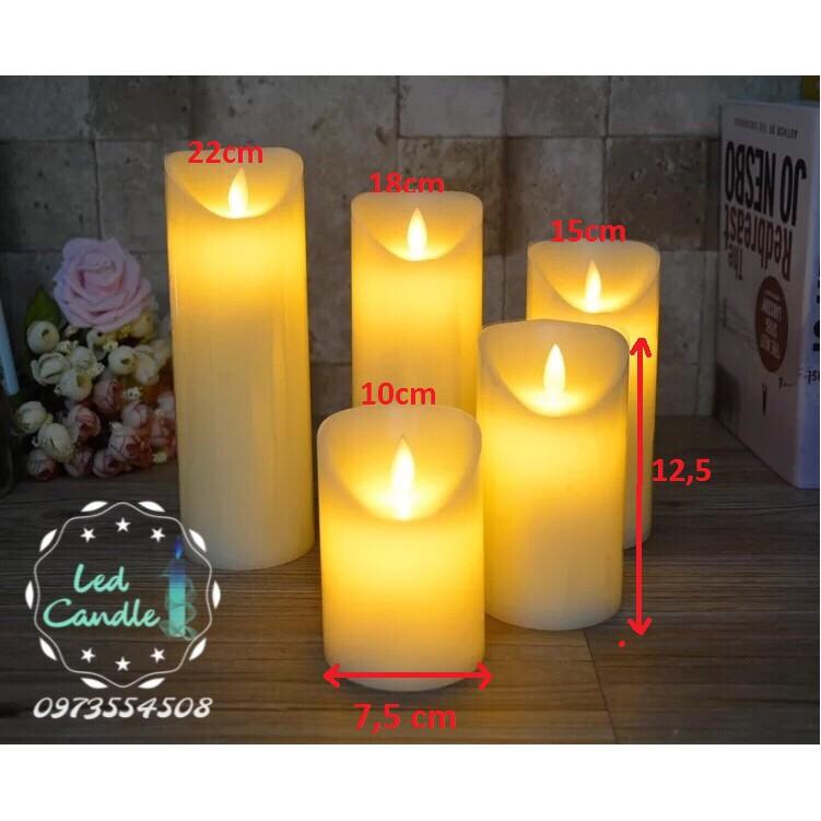 Nến ĐIện Tử vỏ sáp trơn,đường kính 7cm