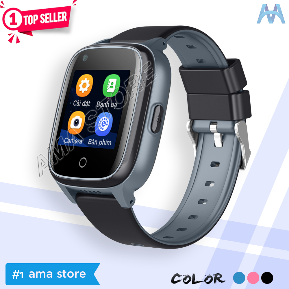 Đồng Hồ Thông Minh Gắn Sim Nghe Gọi Chống Nước Ip67 Gọi Video Call Định Vị Gps, Wifi Dàn Cho Trẻ Em Học Sinh Cấp 1 2 5 6 7 8 9 10 11 12 Tuổi Ama Watch D32 Hàng Nhập Khẩu - Đen Black