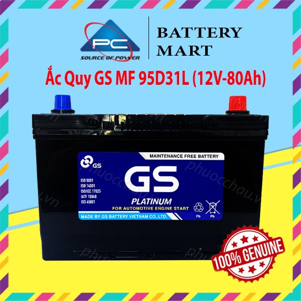 Bình Ắc Quy 12V-80Ah, Ắc Quy Ô Tô GS MF 95D31L/R