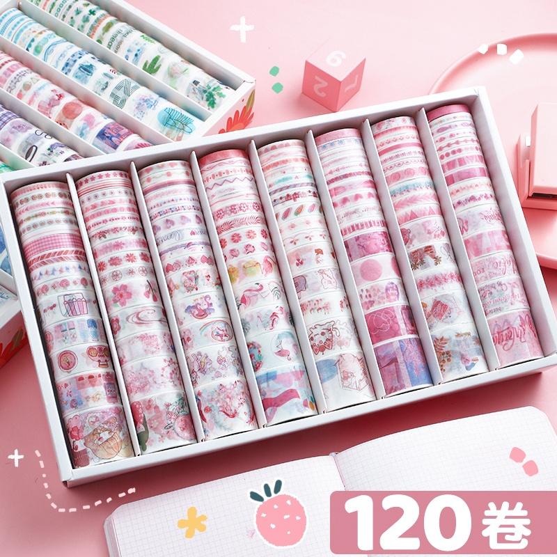 Washi Tape Sticker vintage hoa phong cảnh trang trí sổ -TÁCH SET THEO MÀU NGẪU NHIÊN