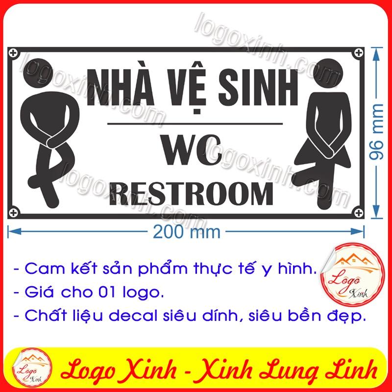 LOGO STICKER TEM BIỂN CHỈ DẪN NHÀ VỆ SINH NAM NỮ, TOILET WC RESTROOM, CHỈ DẪN KHU VỆ SINH