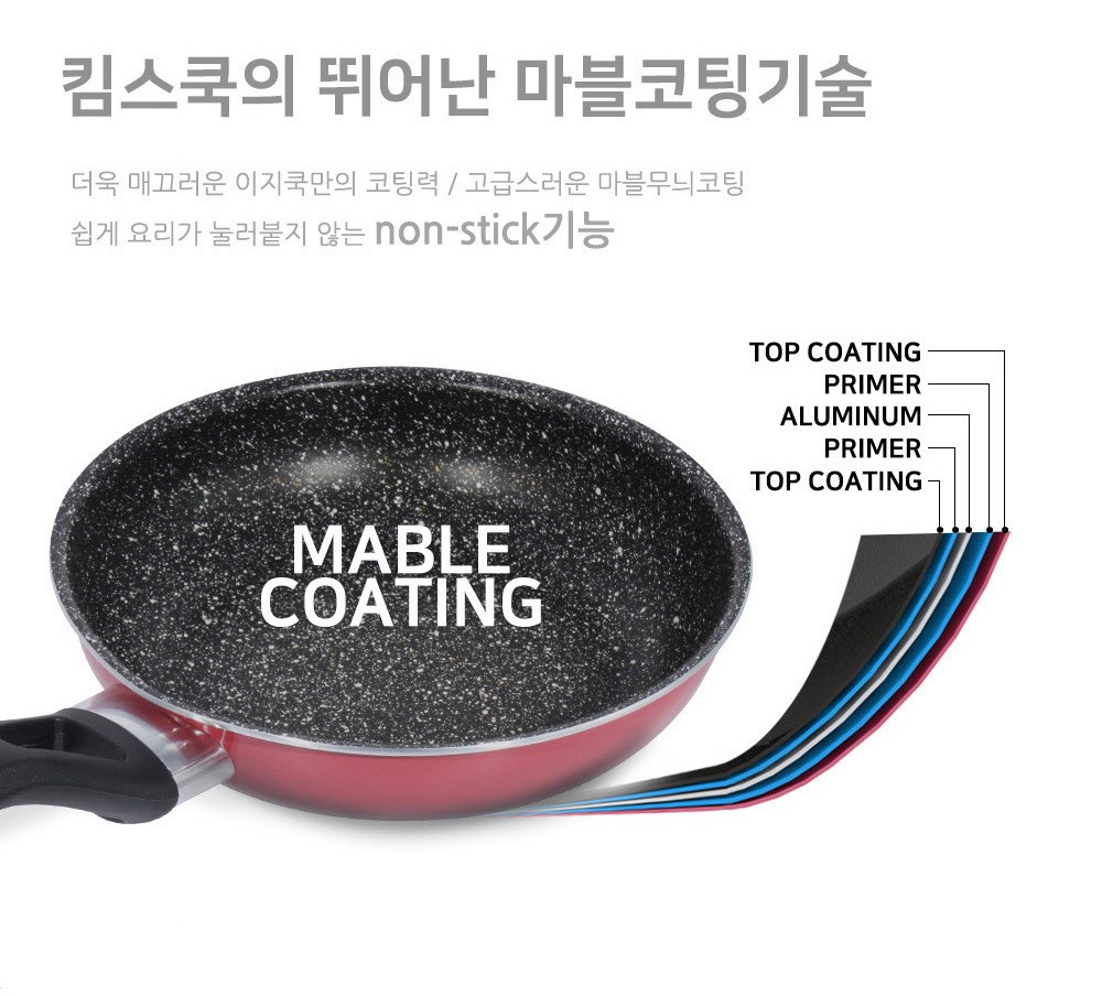 Bộ nồi chảo đáy từ 3 món Easy Seoulcook chống dính vân đá cao cấp Hàn Quốc, dùng được tất cả các loại bếp / Induction, gồm 2 nồi 18-20cm, 1 chảo 24cm