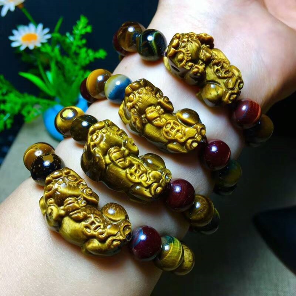 Vòng Tay Tỳ Hưu Opal Mắt Hổ Tự Nhiên 10MM