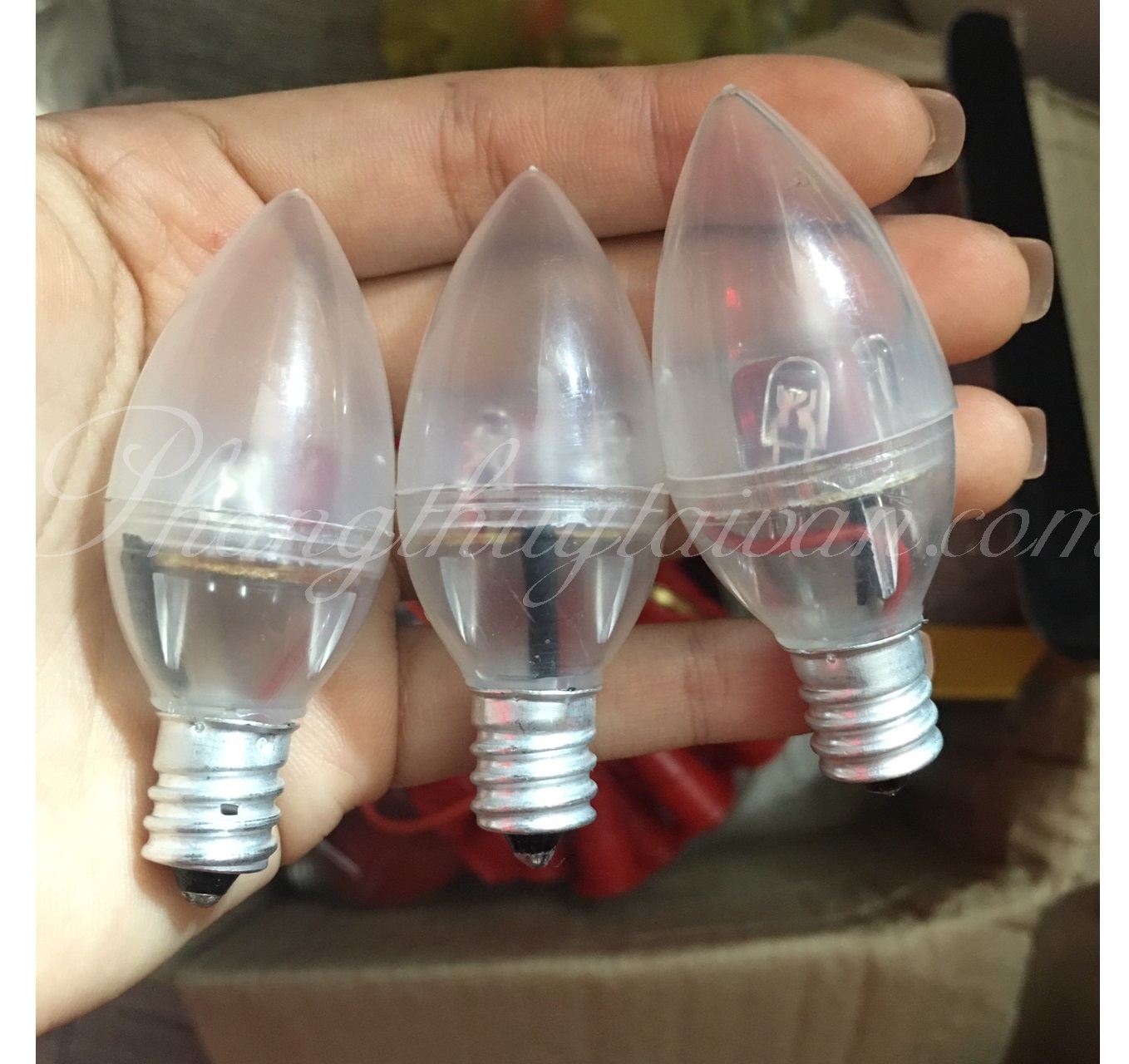 Bóng đèn Trái Ớt 3W  (LED và SỢI ĐỐT)  - màu đỏ, trắng thắp bàn thờ,đèn trang trí