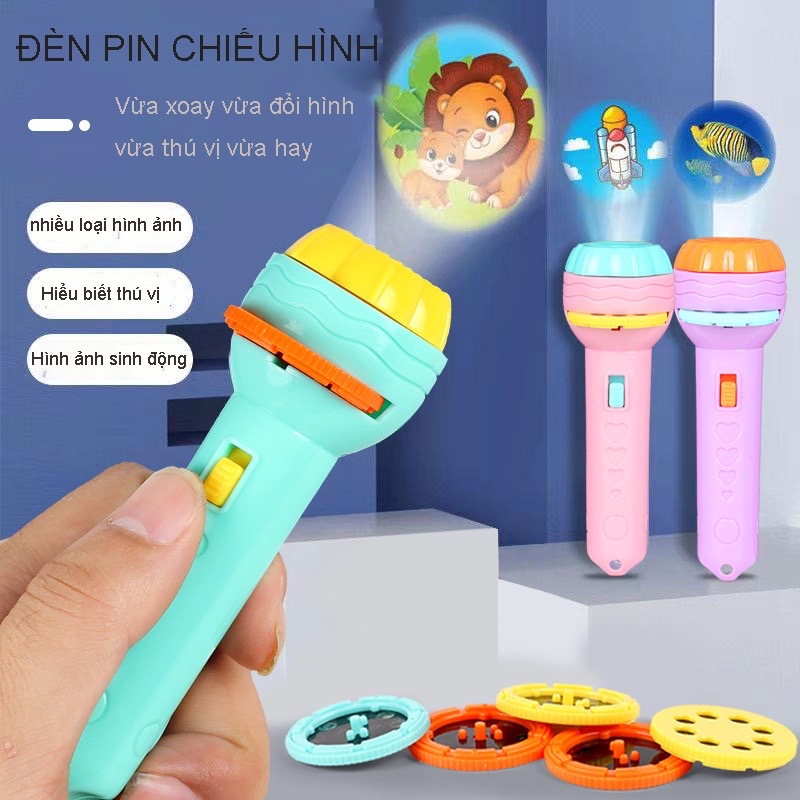 Đồ Chơi Đèn Pin Chiếu Hình 80 Hình Động Vật Hoa Quả Phương Tiện Giao Thông - Mộc Nhiên