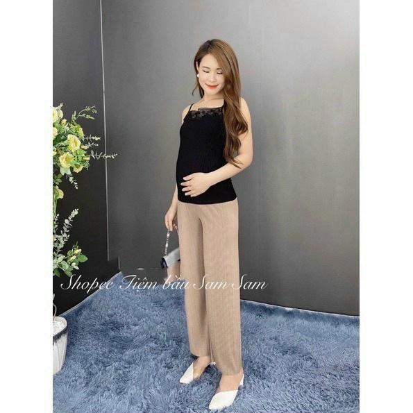 Quần bầu bigsize dáng baggy - Quần bầu tăm lạnh siêu co giãn mềm mát có sẵn