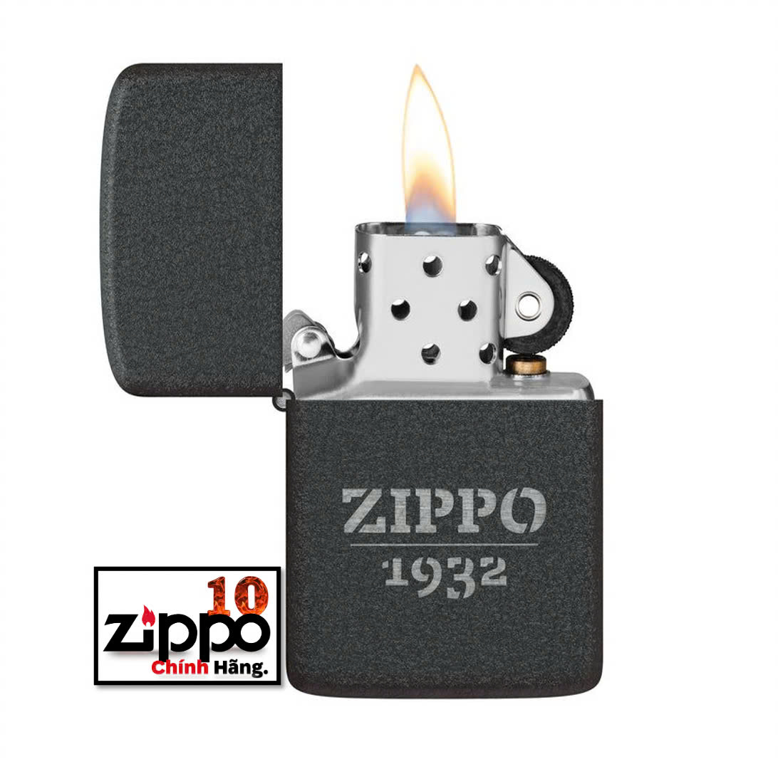 Zippo 46567-Zippo 1932 Black Crackle Design - Chính hãng 100%