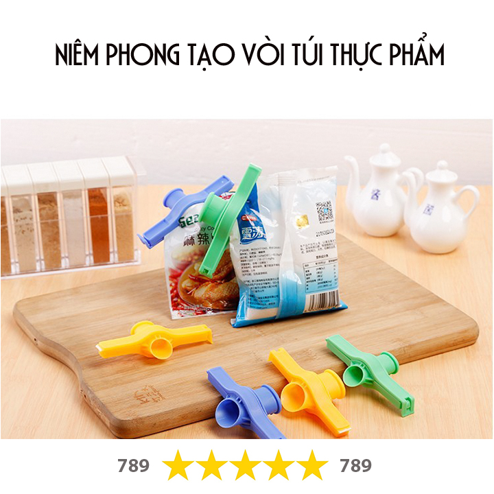 Combo 4 Dụng cụ Kẹp Niêm Phong Túi Đựng Thực Phẩm Tiện Lợi