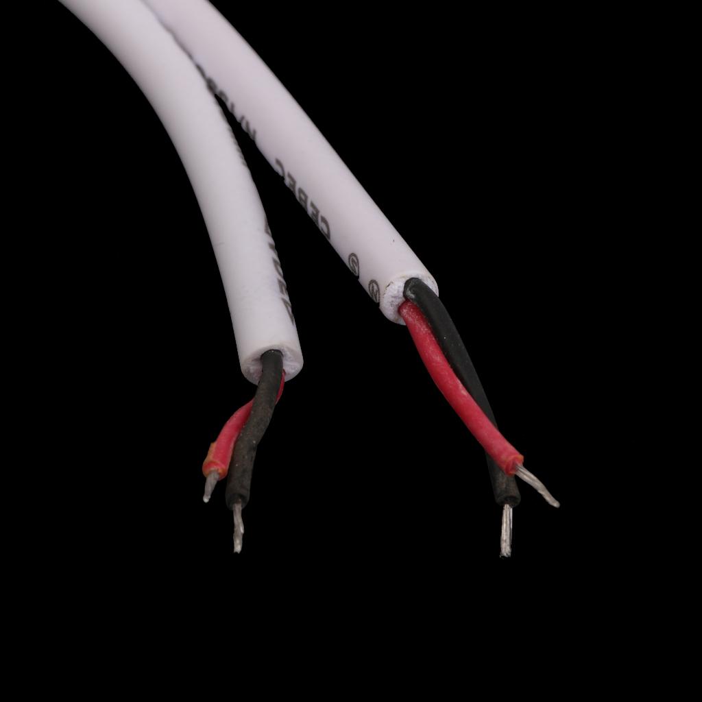 2pcs DC 5.5X2.1 Female Male Adapter Cable Wire for CCTV Camera Monitor White