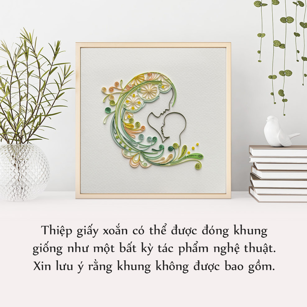 Thiệp Giấy Xoắn Chủ Đề Con Người - Mẹ Và Bé - NCC-P1504