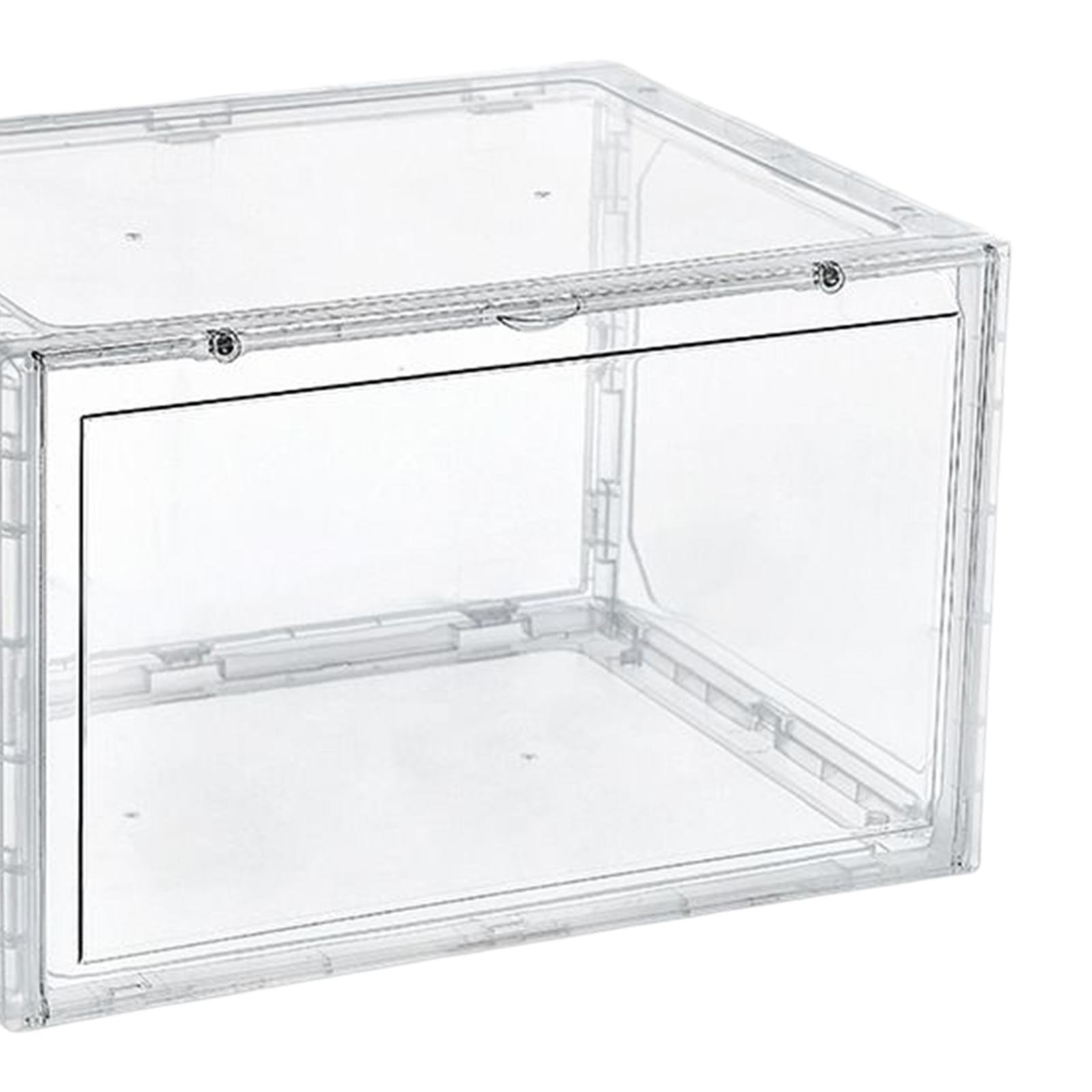 Free Standing Shoe Box Space Saving Stackable Display Case