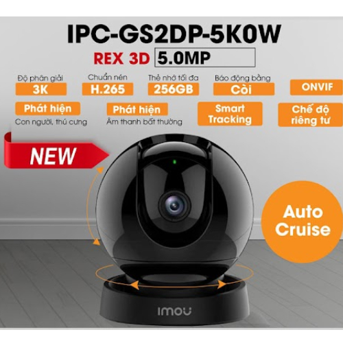 Camera Wifi Imou IPC-GS2DP-5K0W Hỗ trợ các tính năng AI thông minh như phát hiện con người, phát hiện chuyển động, Theo dõi đối tượng Smart Tracking -Hàng chính hãng
