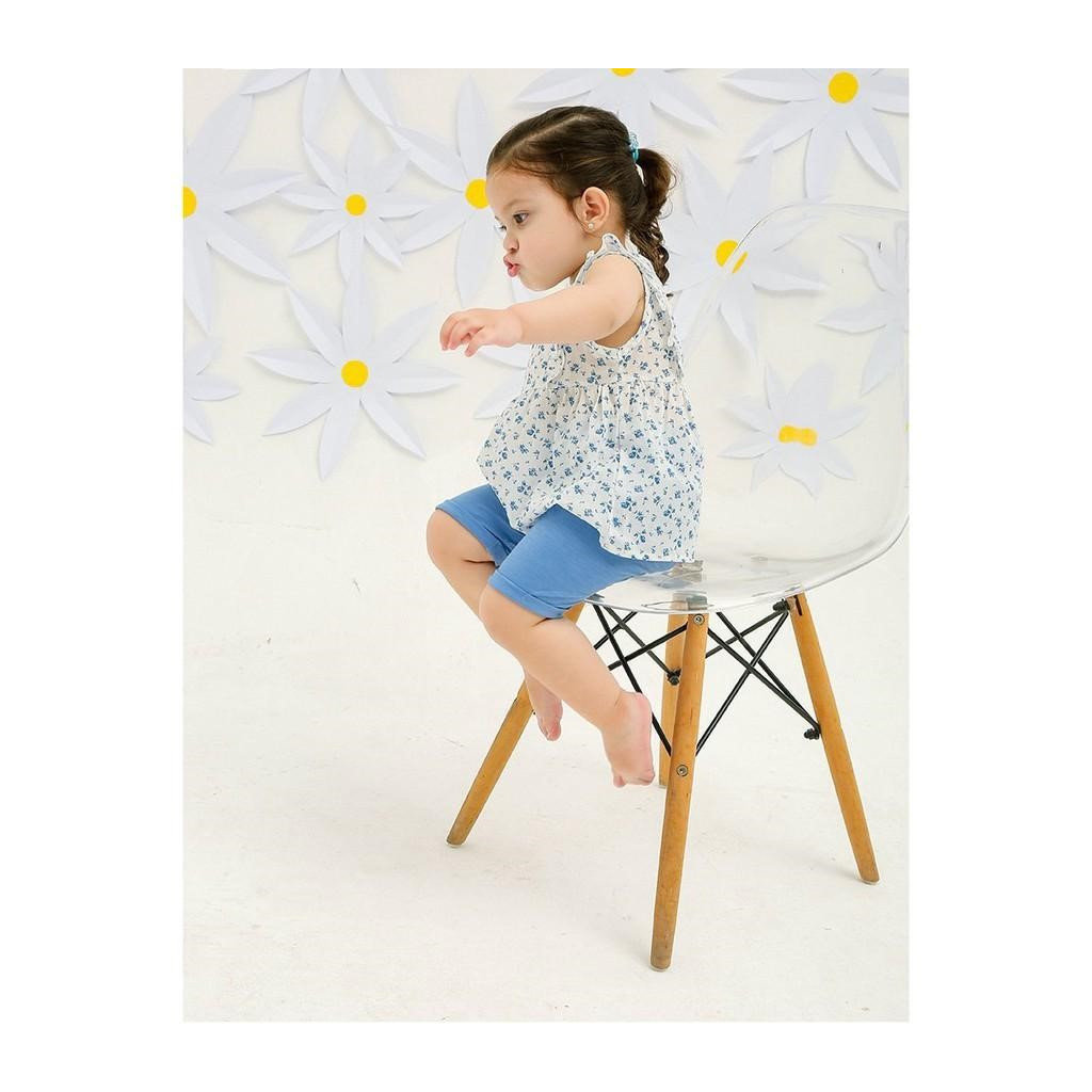 Bộ ba lỗ áo váy lỗ bé gái họa tiết bông hoa nhỏ từ 12 tháng đến 5 tuổi chất liệu cotton cao cấp AS003