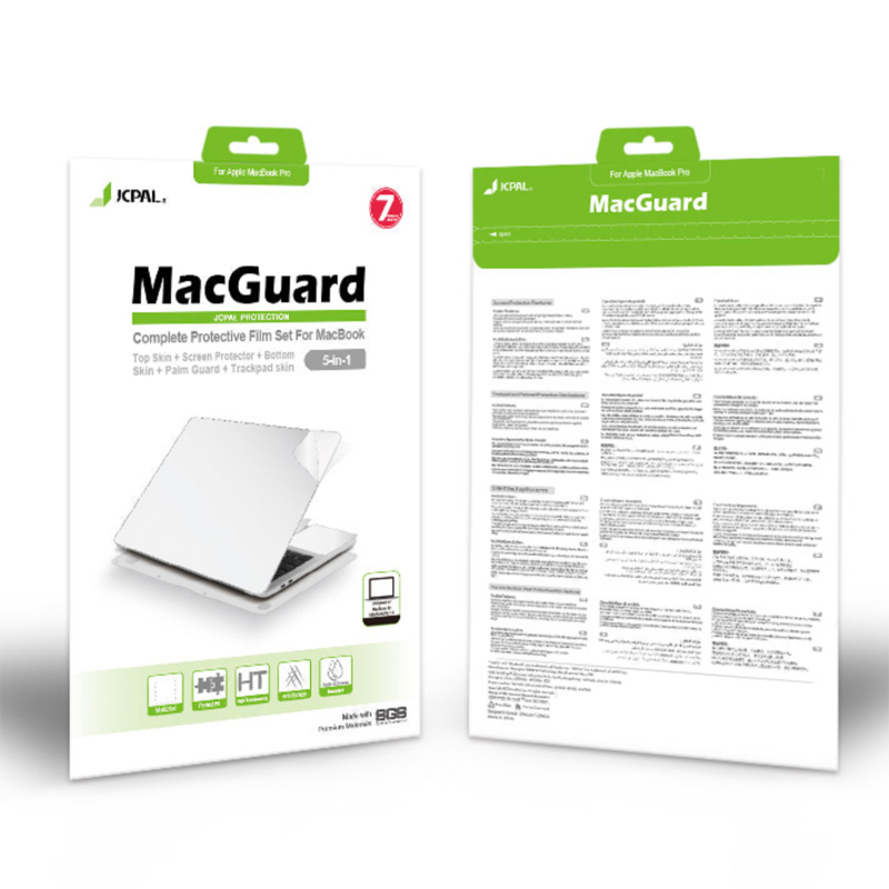 Bộ dán Full JCPAL MacGuard 5 in 1 cho Macbook Air 13'' - Hàng chính hãng
