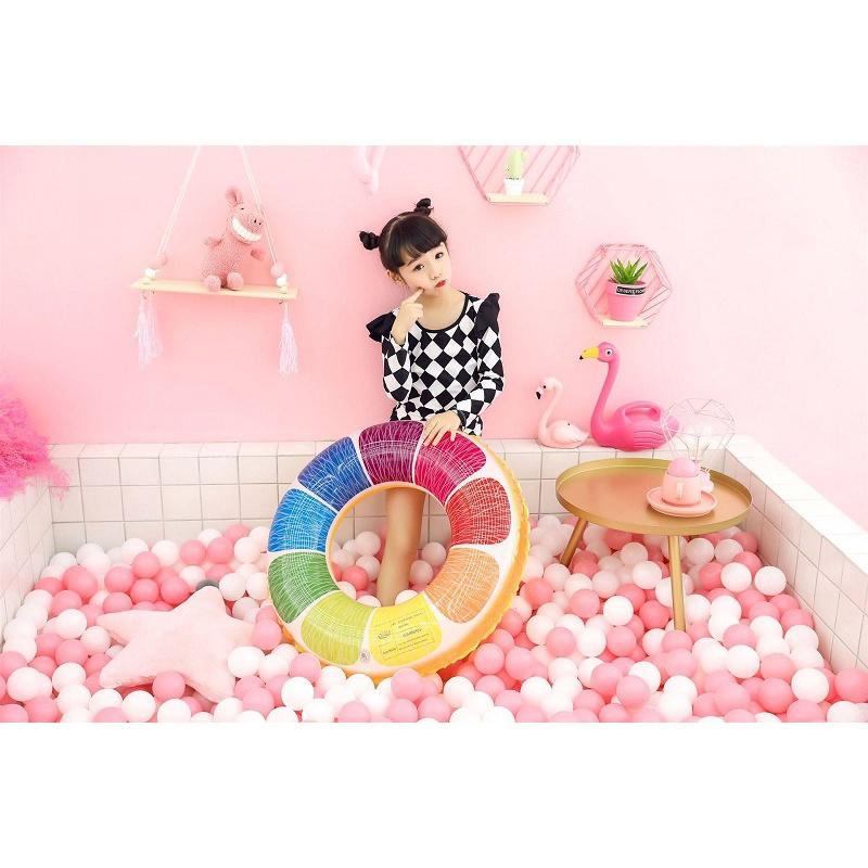 Vòng bơi phao cho bé đầy màu sắc Vòng tròn bơm hơi Vòng tròn cao su cho bể bơi Phao bãi biển Đồ chơi dưới nước