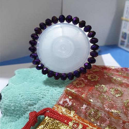 Vòng tay chuỗi pha lê bánh cam nhiều màu 8li