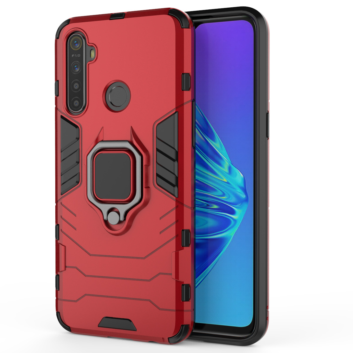 Ốp lưng cho Realme 5 Pro iRON - MAN IRING Nhựa PC cứng viền dẻo chống sốc