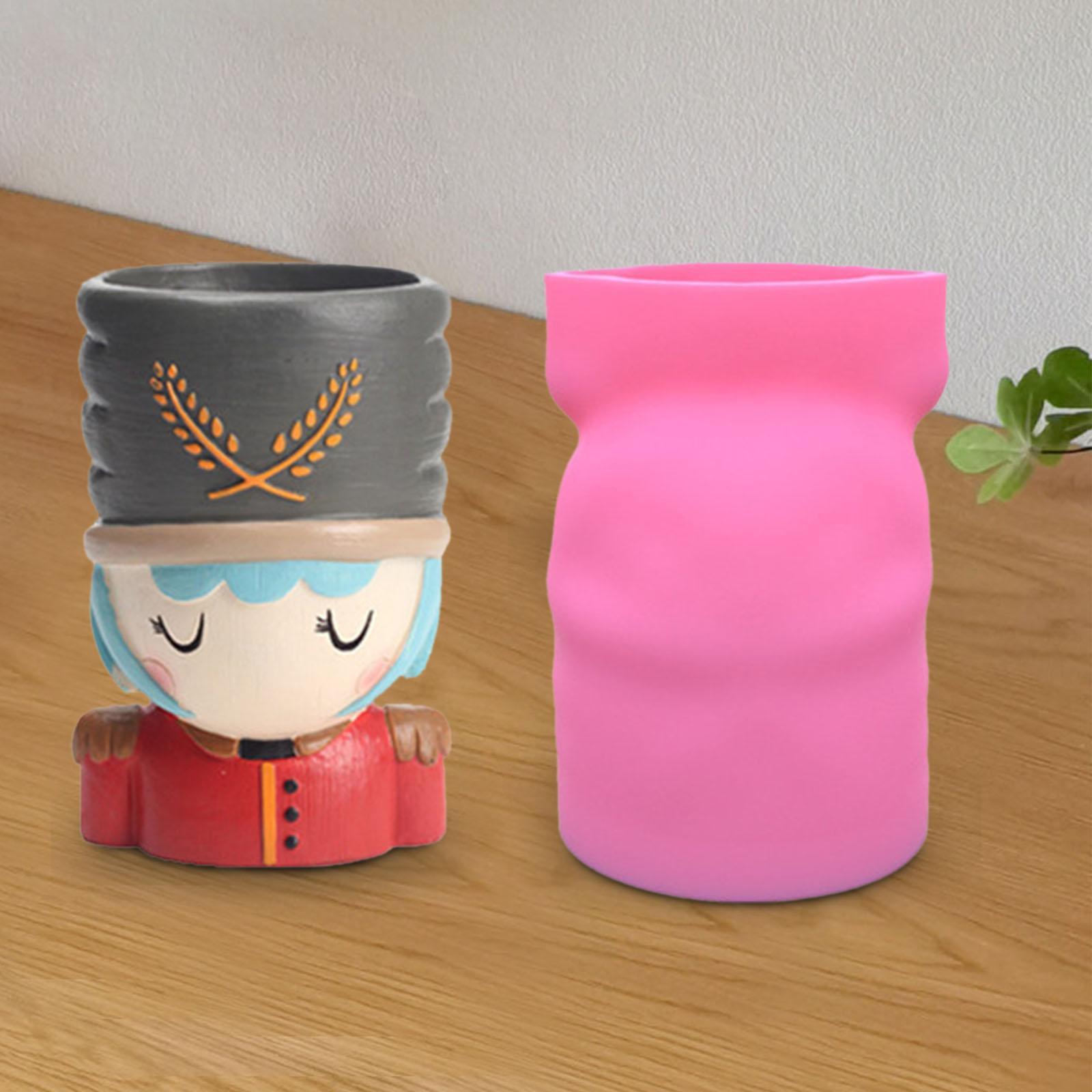 Soldier Shaped Silicone Mold Epoxy Resin Casting Flower Pot Mould Decoration