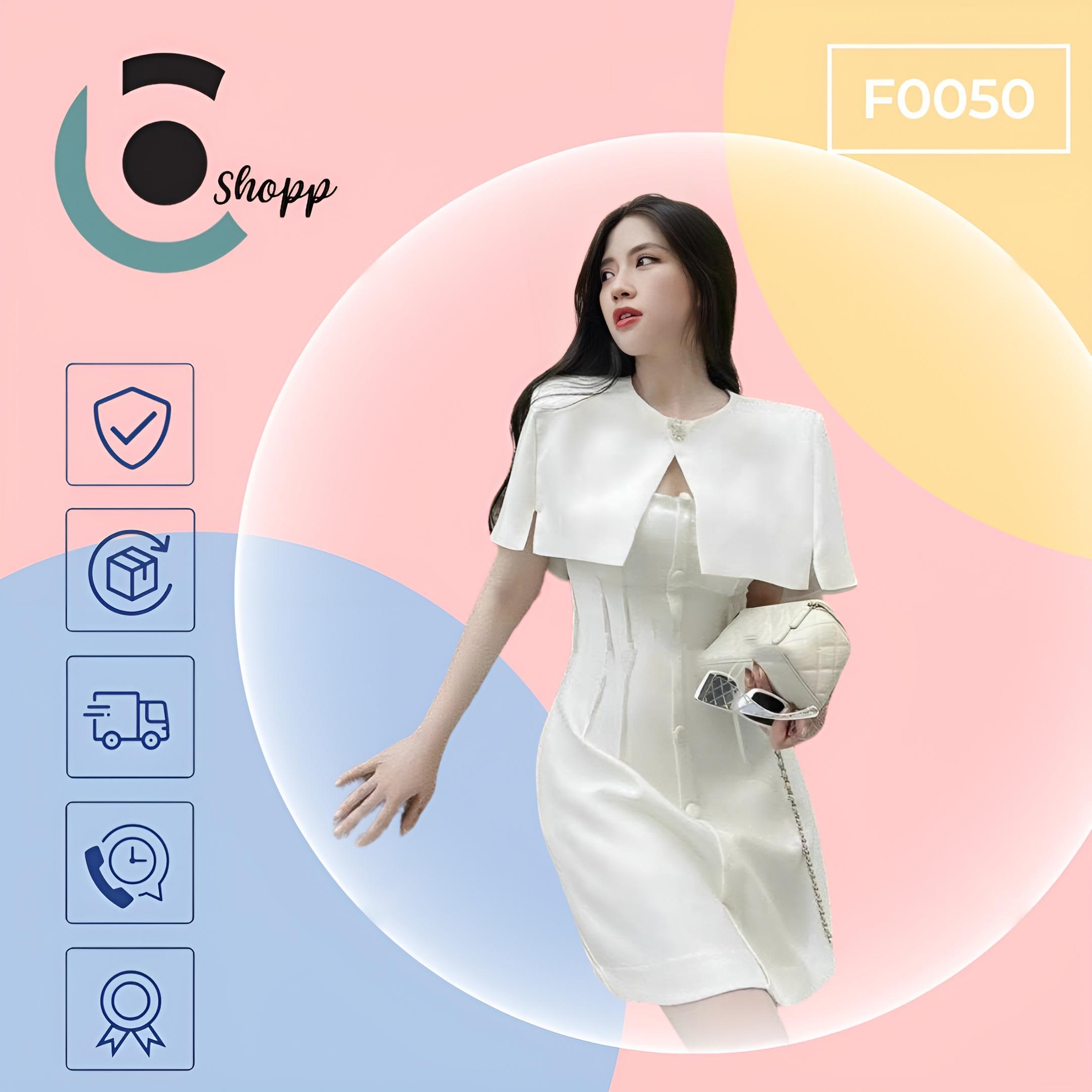 Set váy 2 dây kèm áo khoác cao cấp