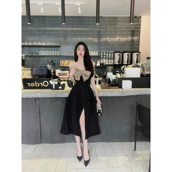 Đầm dự tiệc dáng xoè kết nơ ngực sexy sang chảnh