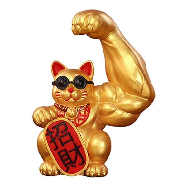 2 cái x Tượng Mèo May Mắn Phong Thủy Cánh Tay Khổng Lồ Tài Lộc