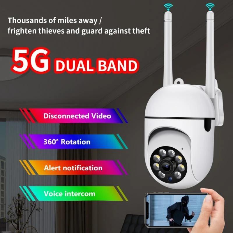 5G PTZ WiFi Giám sát 5MP IP Camera đầy đủ màu sắc Tầm nhìn Đêm Bảo vệ Bảo vệ Bảo vệ CCTV Outdoor 4X Digital Zoom Camera