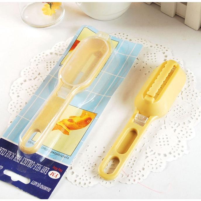 Dụng Cụ Đánh Vảy Cá Bằng Nhựa Dụng Cụ Đánh Vảy Cá Có Nắp Đậy Chống Bắn Tiện Lợi-NT