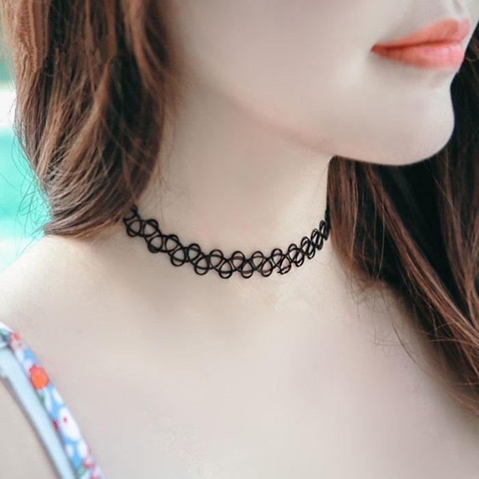 Set 5 Cái Vòng Cổ Choker Ren Phong Cách Hàn Quốc Thời Trang Cho Nữ