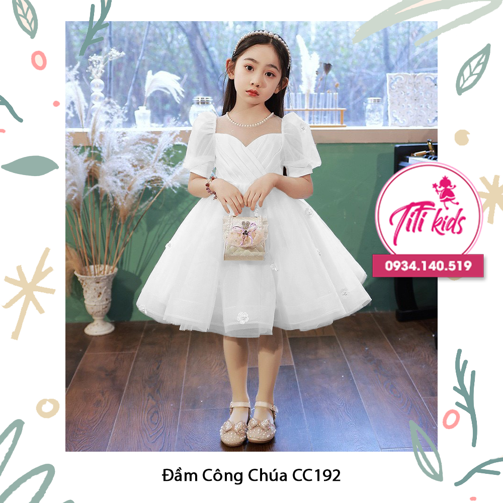 ĐẦM CC TRẮNG NGẮN HOA RƠI - CC192