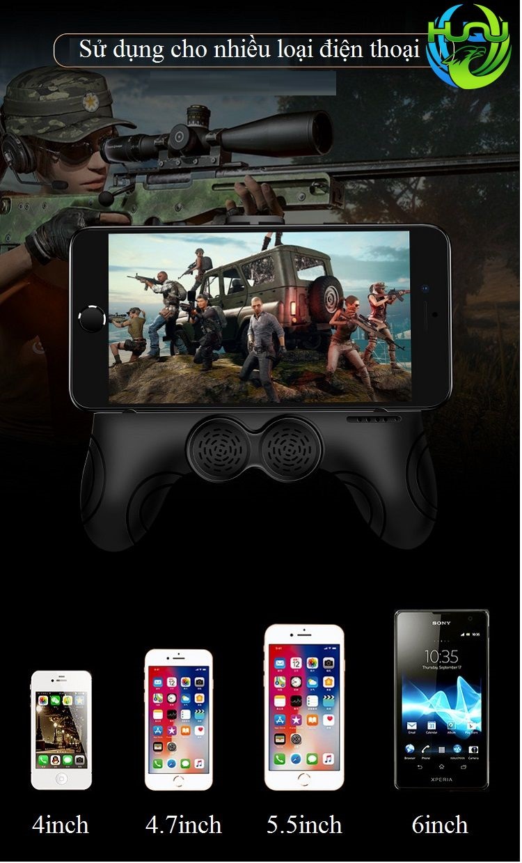 Tay Cầm Chơi Game Huqu Kiêm Sạc Dự Phòng Và Loa Bluetooth HQ-CZ101-Âm Thanh Sống Động -Hàng Chính Hãng