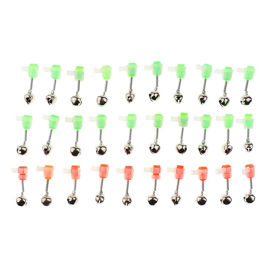 30Pcs Fishing Bite Alarms Single Bell Rod Tip Alert Ring Fishing Rod Bells Tackle