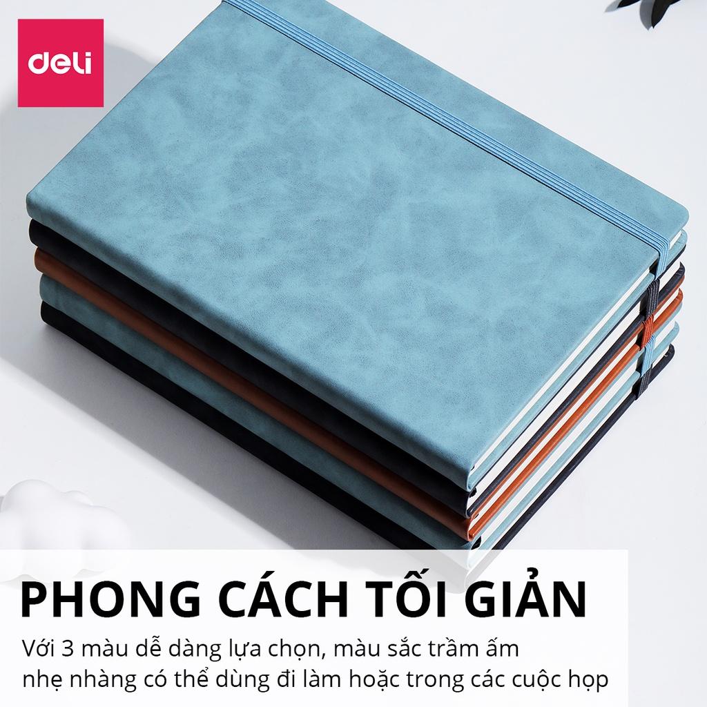 Sổ Tay Bìa Da Kẻ Ngang A5 B5 80gsm 192 / 240 Trang Cao Cấp Deli - Chống Nước Làm Quà Tặng Sang Trọng - Phù Hợp Làm Sổ Kế Hoạch Planner, Nhật Kí, Tập Vở Ghi Chép Bullet Journal - EN039 / EN040