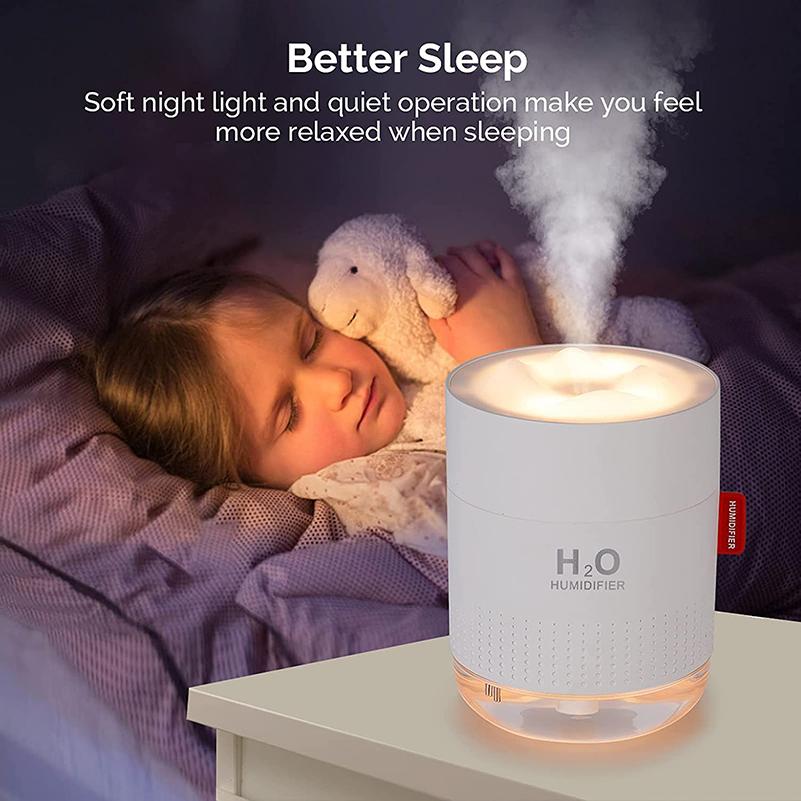 Phong Cách Mới Cá Nhân Để Bàn Thoáng Mát Sương Phun Sương Tạo Ẩm Không Khí 500Ml Sử Dụng Nguồn Điện USB Mini Di Động Thoáng Mát Sương Phun Sương Tạo Ẩm Không Khí Với Ban Đêm ánh Sáng