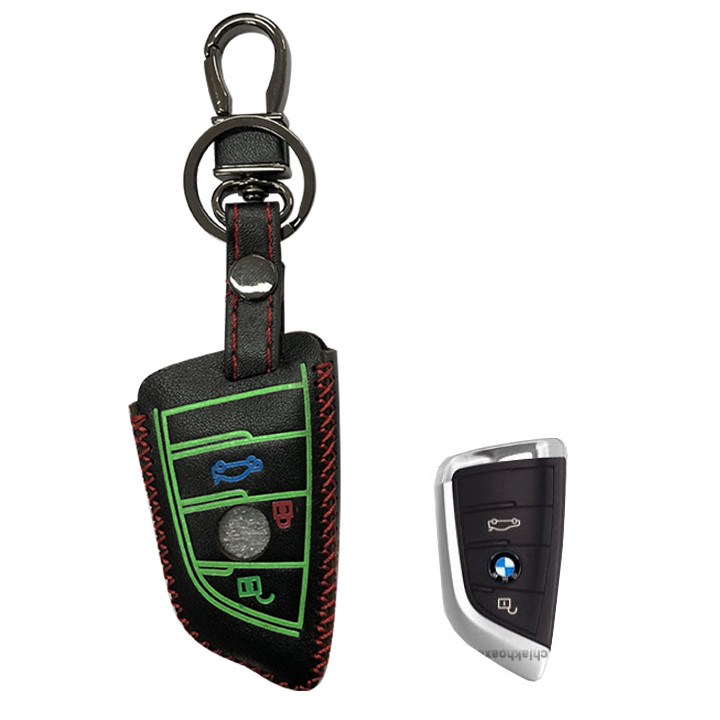 Bao da bọc chìa khóa da thật phản quang cao cấp BMW