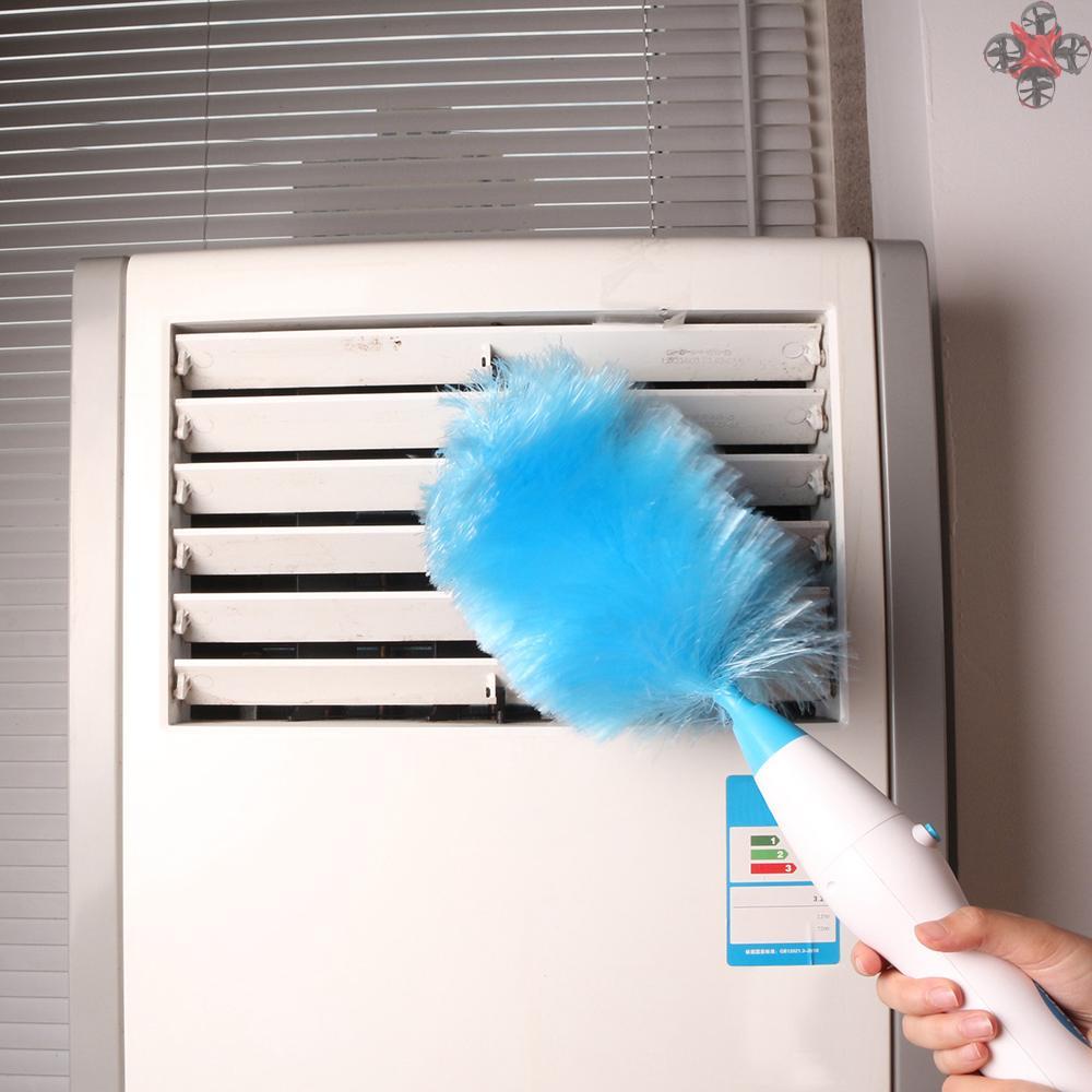 Handheld Battery Operated Electric Spin Duster Feather Duster Retractable Microfiber Cleaning Brush Hand Dust Duster Brush Dust Removal Tool with 2 Brush Head