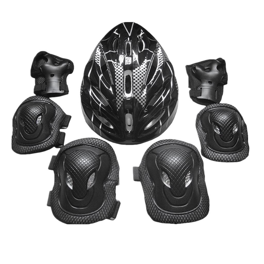 2 Set Outdoor Sports Protective Gear Set, Adults Adjustable Helmet Safety Pads Set for Roller Scooter Skateboard