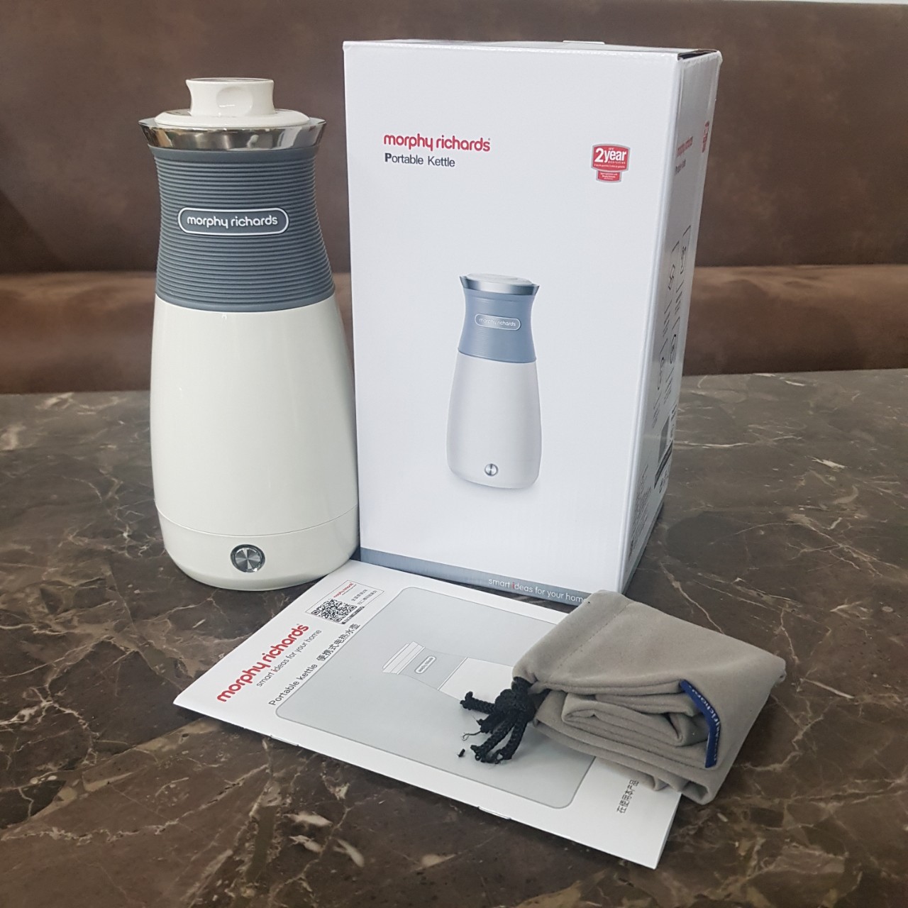 Bình đun nước siêu tốc kiêm giữ nhiệt Morphy Richards MR6090, dung tích 400ml, công suất 700W - Hàng chính hãng, bảo hành 24 tháng