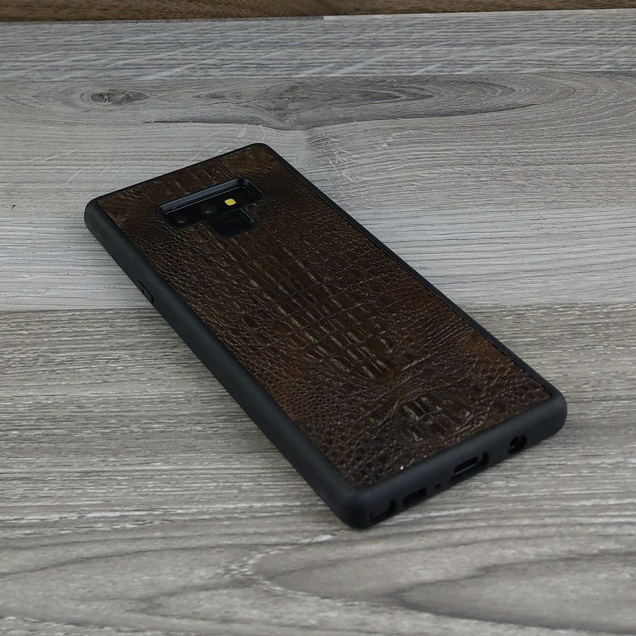 Ốp Lưng dành cho Samsung Galaxy Note 9 Da Cá Sấu Có Gù Màu Nâu Đất