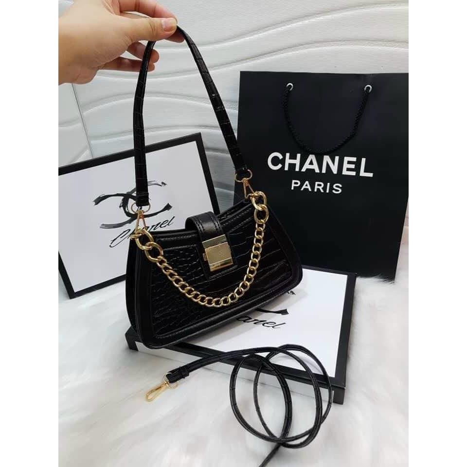 Túi kẹp nách khóa vuông có kèm dây đeo chéo size 22 Túi xách nữ LONAKENG hot trend Túi kèm 3 dây nha cả nhà