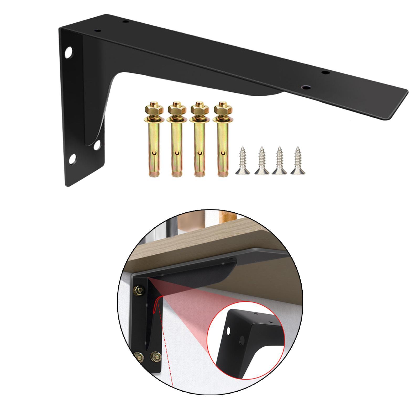 Thickened Shelf Bracket, 90 Degree Metal Tripod Wall Mount with Screws Strong Load Bearing Triangle Bracket for Work Furniture