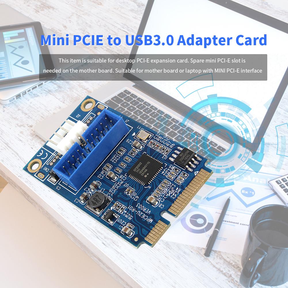 Thẻ chuyển đổi MINI PCI-E sang USB3.0 Thẻ mở rộng Mini PCIE sang 20Pin / 19Pin