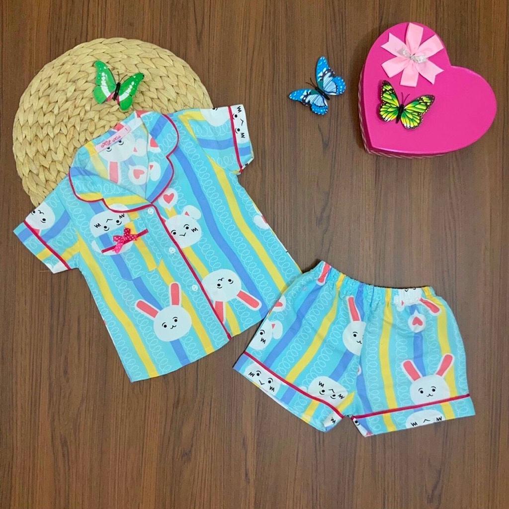 Bộ Pijama Kate Thái Tay Ngắn Cho Bé Gái Từ 10-28 kg