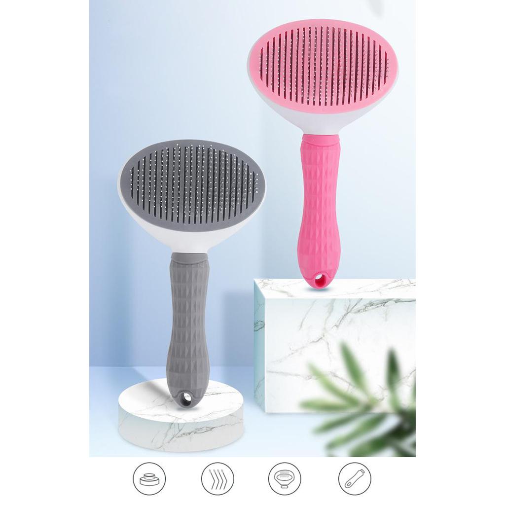 Dog Neat Slicker Grooming Brush Professional Self Cleaning Button Strong Blue
