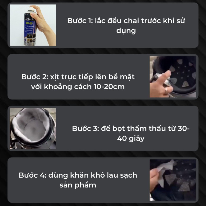 Bình Xịt Dạng Bọt Vệ Sinh Nội Thất Oto, Nội Thất Gia Đình - Chính hãng OTech 450ml
